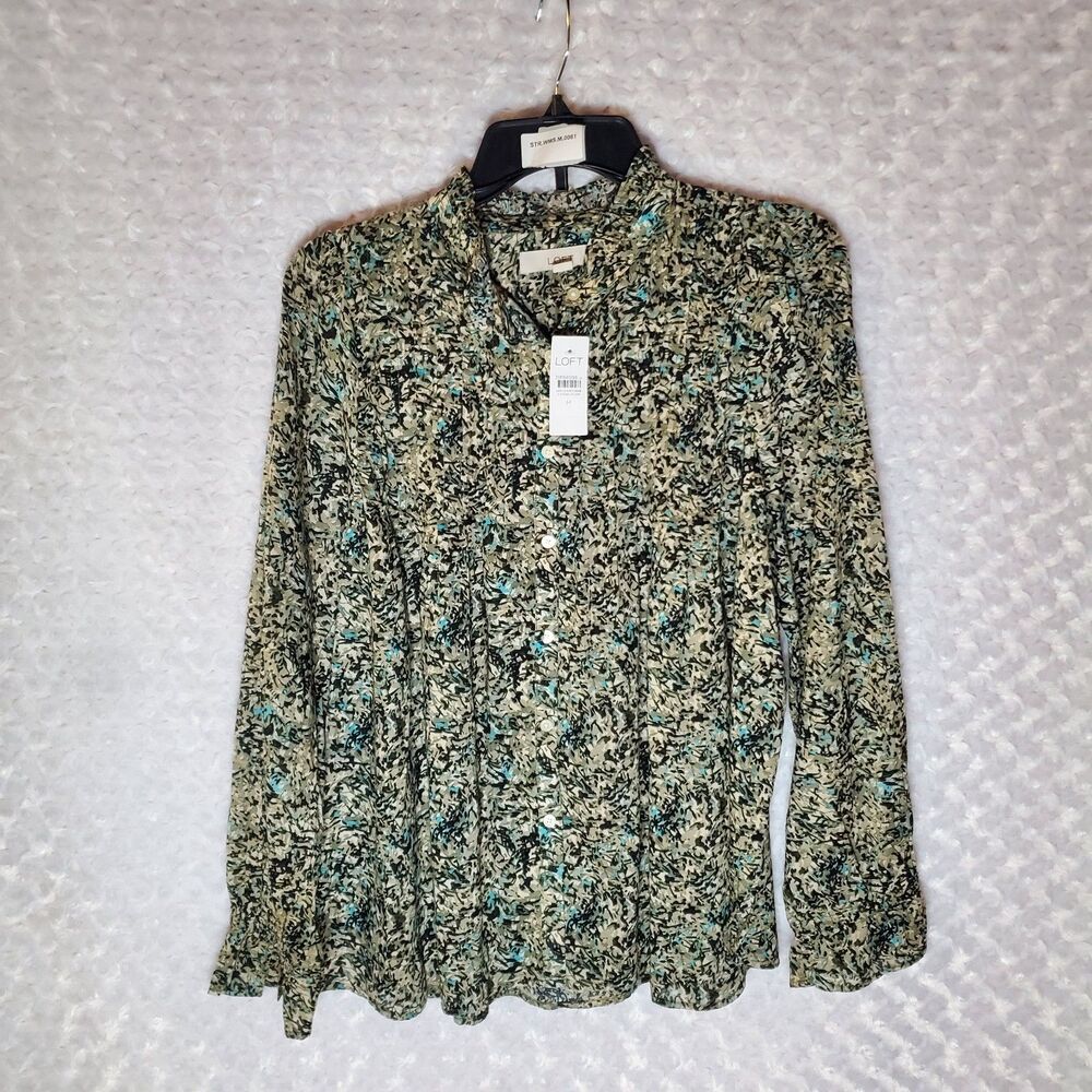 Loft Floral Print Blouse Size M